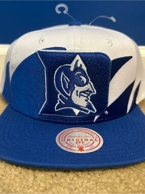 Duke Blue Devils Hat Cap Mitchell & Ness Shark Tooth Snapback Original Fit New